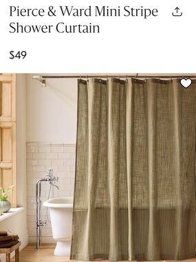 pierce & ward x west elm mini stripe shower curtain in honey mustard